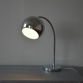 Moderne 60 W Tischlampe mit kugelförmigem Metallschirm und Bogenlampenarm