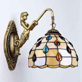 E27 220V 26*25CM 3 5 Europäischen Mittelmeer Vertraglich Ländlichen Kreative Schmiedeeisen Wand Lampe Glas led leuchten