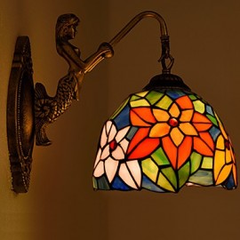 E27 220V 27*25CM 3 5 Europäischen Vertraglich Ländlichen Kreative Schmiedeeisen Wand Lampe Glas Led leuchten