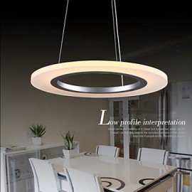 LED Pendelleuchte runder Deckenleuchter milchige Acryl Deckenleuchten mit Einzelring D50CM Wechselstrom 100 bis 240 V