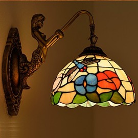 E27 220V 27*25CM 3 5 Europäischen Vertraglich Ländlichen Kreative Schmiedeeisen Wand Lampe Glas Led leuchten