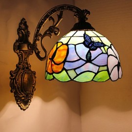 E27 220V 26*25CM 3 5 Europäischen Mittelmeer Vertraglich Ländlichen Kreative Schmiedeeisen Wand Lampe Glas led leuchten