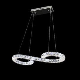 24W Moderne Zeitgenössische Kristall LED Chrom Metall Pendelleuchten Wohnzimmer Esszimmer