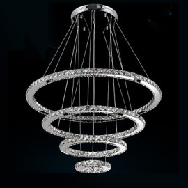 Moderne LED Pendelleuchte Klar Kristall Deckenleuchter Beleuchtung Lampe mit D100CM + D80CM + D60CM + D40CM CE FCC UL