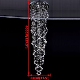 LED Deckenleuchte aus Kristall Pendelleuchte 13 Lichter modernes silbernes Baldachin transparente K9 Kristallleuchten