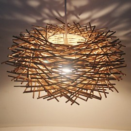 30CM Moderne Ländlichen Cany Kunst Woven Rattan Restaurant Einzigen Kopf Droplight Lampe LED