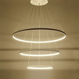 Modernes Design 90 W LED Pendelleuchte mit drei Ringen geeignet für Ausstellungsraum Wohnzimmer Esszimmer Arbeitszimmer Büro Spielzimmer