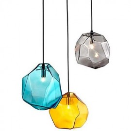 220V 18x18CM Kreative Eis Kristall Persönlichkeit Glas Diamant Anhänger Chromatische Droplight Lampe Led Licht