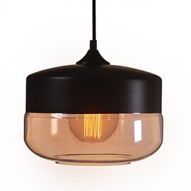 WestMenLights Vintage Moderne Deckenlampe aus lackiertem Glas Pendelleuchte Schwarz 250 mm Durchmesser