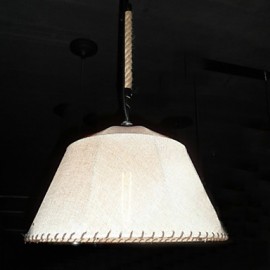 Pendelleuchte im nordamerikanischen Retro Stil mit 1 Licht und Stoffschirm