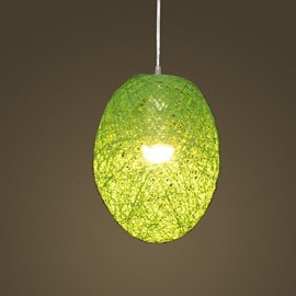 32*40CM Moderne Ländlichen Cany Kunst Woven Rattan Restaurant Einzigen Kopf Droplight Lampe LED