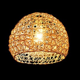 25*18CM Moderne Ländlichen Cany Kunst Woven Rattan Restaurant Einzigen Kopf Droplight Lampe LED