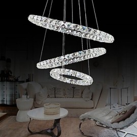 44W Moderne Zeitgenössische Kristall LED Chrom Metall Pendelleuchten Wohnzimmer Esszimmer