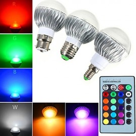 Stück E14 GU10 E26 E27 B22 5W 1 Hochleistungs LED 540 LM RGB Dimmbare ferngesteuerte Globe Glühbirnen V