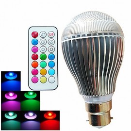 Stück B22 9W 3 Hochleistungs LED 500LM Dimmbar Ferngesteuert Dekorative LED RGB Globe Glühbirnen AC100 240V