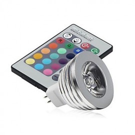 Stück 3 W MR16 RGB LED Glühbirne 16 Farbwechsel + IR Fernbedienung (85 – 265 V)