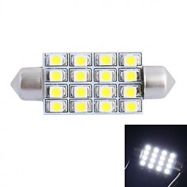 42 mm 4 W 200 lm 6000 K 16 x 3528 SMD weiße LED für Auto Lese Nummernschild Türleuchte (DC12 V)