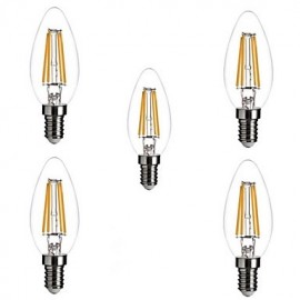 Stück E14 4W 4 COB 400 lm Warmweiß C35 Edison Vintage LED Glühlampen V