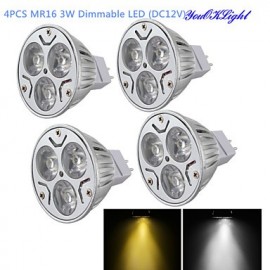 Stück MR16 3 W dimmbarer LED Strahler Warmweiß Kaltweiß 3000 6000 K 300 lm Silbergrau (DC 12 V)