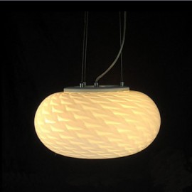 Moderne minimalistische geschnitzte milchig weiße Kronleuchterlampe