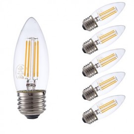 3 5 W E26 LED Glühbirnen B10 4 COB 350 lm Warmweiß Dimmbar 120 V 6 Stk