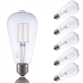 2W E26 LED Filament Birnen ST21 2 COB 220 lm Warmweiß Dimmbar Dekorativ V 6 Stk