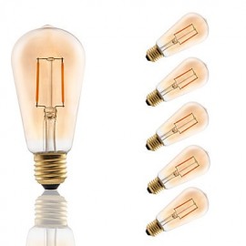 E27 LED Glühbirnen ST58 COB 180 lm Bernstein Dekorativ V 6 Stück Edison Glühbirne