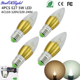 Stück E27 5 W 450 lm 50 x SMD3014 Warmweiß Weißlicht Hochwertige Luxus LED Kerzenlampe (AC110 120 V 220 240 V)