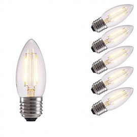 2W E27 LED Filament Birnen B35 2 COB 250 lm Warmweiß Kaltweiß V 6 Stk