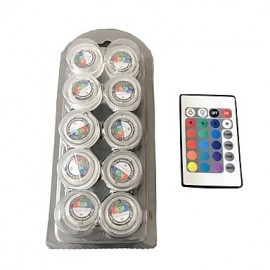 Wasserdichte runde Kerzenlicht RGB Vollfarb LED Leuchten 1Box 10PCS