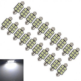 20 Stück Festoon 36 mm 1 5 W 6 x 5050 SMD 100 – 150 lm 6000 – 6500 K Kaltweißes Licht LED Autolicht (DC 12 V)