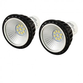 Stück GU10 5 W 450 lm 6000 K Weiß 9 2835 SMD LED Strahler – Schwarz + Weiß (AC 100–240 V)