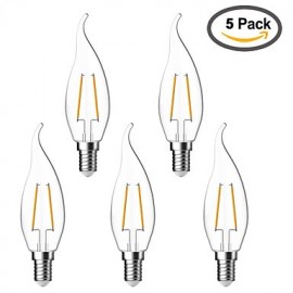 Stück E14 2W 2 COB 200 lm Warmweiß C35 Edison Vintage LED Glühlampen V