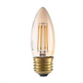 3 5W E26 LED Filamentbirnen B10 4 COB 300 lm Bernstein Dimmbar 120V 1 Stk