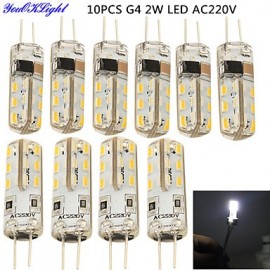 10 STÜCKE G4 2 W 150 lm 6000 K 24 * SMD3014 LED Mais Kristall Lampe Perle (AC 220 V) Umweltschutz silikon