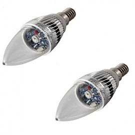 Stück E14 3W ferngesteuerte LED Kerzenlampe buntes Licht 240 lm Silber (AC 85–265 V)