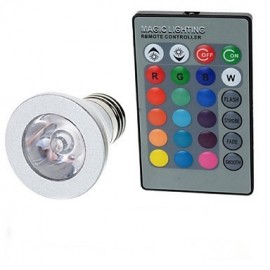 E27 85V 265V 100 200Lm 3W Bunte RGB Fernbedienung LED RGB Strahler Lichter Tasse Silber