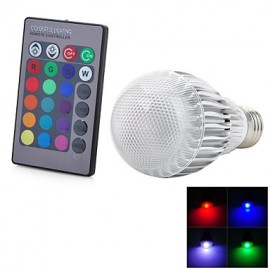 E27 7 W 300 lm RGB LED Globebirne mit IR Fernbedienung – (AC 85–265 V)