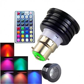 Stück B22 4W Hochleistungs LED dimmbar 32 Tasten ferngesteuert dekorativer RGB LED Strahler V