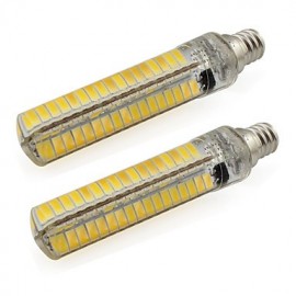 Ultrahelle dimmbare E14 LED Maisbirne aus Silikon für Kronleuchter Energiesparlampe AC 110 V oder 220 V 136 SMD 5730 (2 Stück)