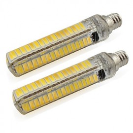 W dimmbare Silikon E12 LED Kristall Kerzenlampe für Kronleuchter AC 110 V oder 220 V 136 SMD 5730 500 lm Warm Kaltweiß (2 Stück)