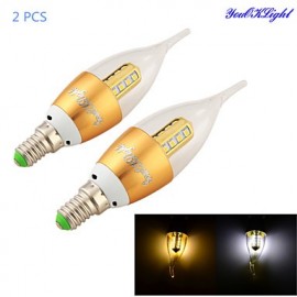 Stück E14 3 W 300 lm 3000 K 6000 K 16 x SMD2835 Warmweiß Weiß LED Kerzenlampe – Gold Silber (AC 85 ~ 265 V)