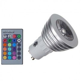 Dimmbare LED Glühbirnen GU10 GU5.3 E27 E14 3 W RGB Farbwechsel Strahler mit IR Fernbedienung stimmungsvolles Ambientelicht für die Heimdekoration (AC 85–265 V)