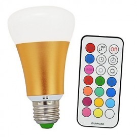 10W RGBWW E26 E27 LED Globe Glühbirnen A60(A19) 1 COB 900lm 1200lm lm Warmweiß RGB Infrarot Sensor Dimmbar Ferngesteuert (85 265V)