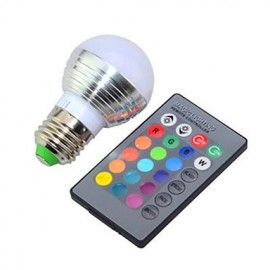 3W RGB E27 Glühbirne Fernbedienung Bunte LED Glühbirne (AC 85 265V)