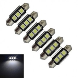 Stück Festoon 36 mm 1 W 3 x 5050 SMD 60–70 lm 6000–6500 K Kaltweißes Licht LED Autolicht (DC 12 V)