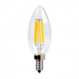 1 Stück E12 6W 6 COB 600 lm Warmweiß C35 Edisonintage LED Glühlampen dimmbar