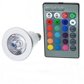 E14 85V 265V 100 200Lm 3W Bunte RGB Fernbedienung LED RGB Strahler Lichter Tasse Silber