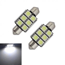 2 Stück Festoon 36 mm 1 5 W 6 x 5050 SMD 100–150 lm 6000–6500 K Kaltweiß Licht LED Autolicht (DC 12 V)