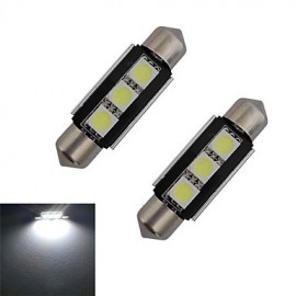 2 Stück Festoon 39 mm 1 W 3 x 5050 SMD 60–70 lm 6000–6500 K Kaltweißes Licht LED Autolicht (DC 12 V)